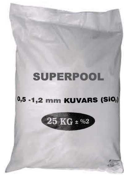 SUPERPOOL K0512 0,5–1,2 mm Kuvars Filtre Kumu – 25 kg